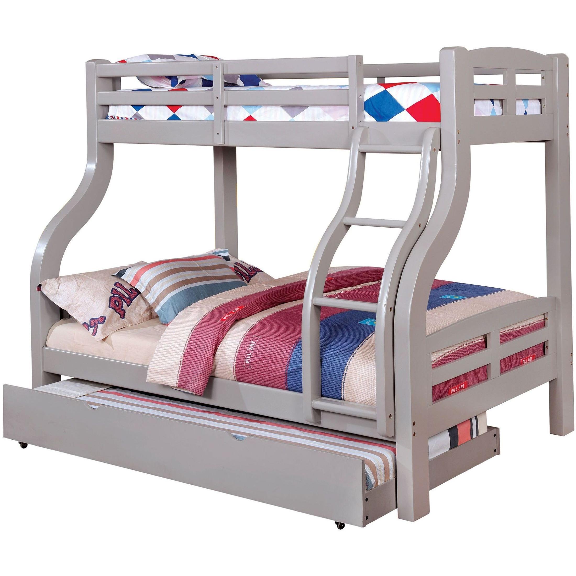 Furniture of America Solpine CM-BK618GY Twin/Full Bunk Bed IMAGE 1